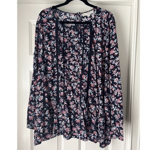 NWT LOFT Peplum Long Sleeve Top w/ Pleated Front Detail